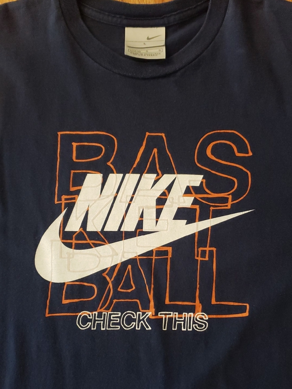 Nike Navy Blue Basketball Graphic Tee Size: YL (14-16)